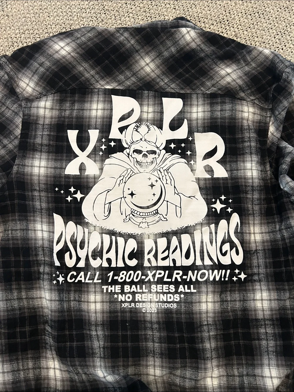 Xplr Club Plaid Flannel Shirt - Psychic Readings XL - Sam and Colby Halloween - Picture 1 of 4